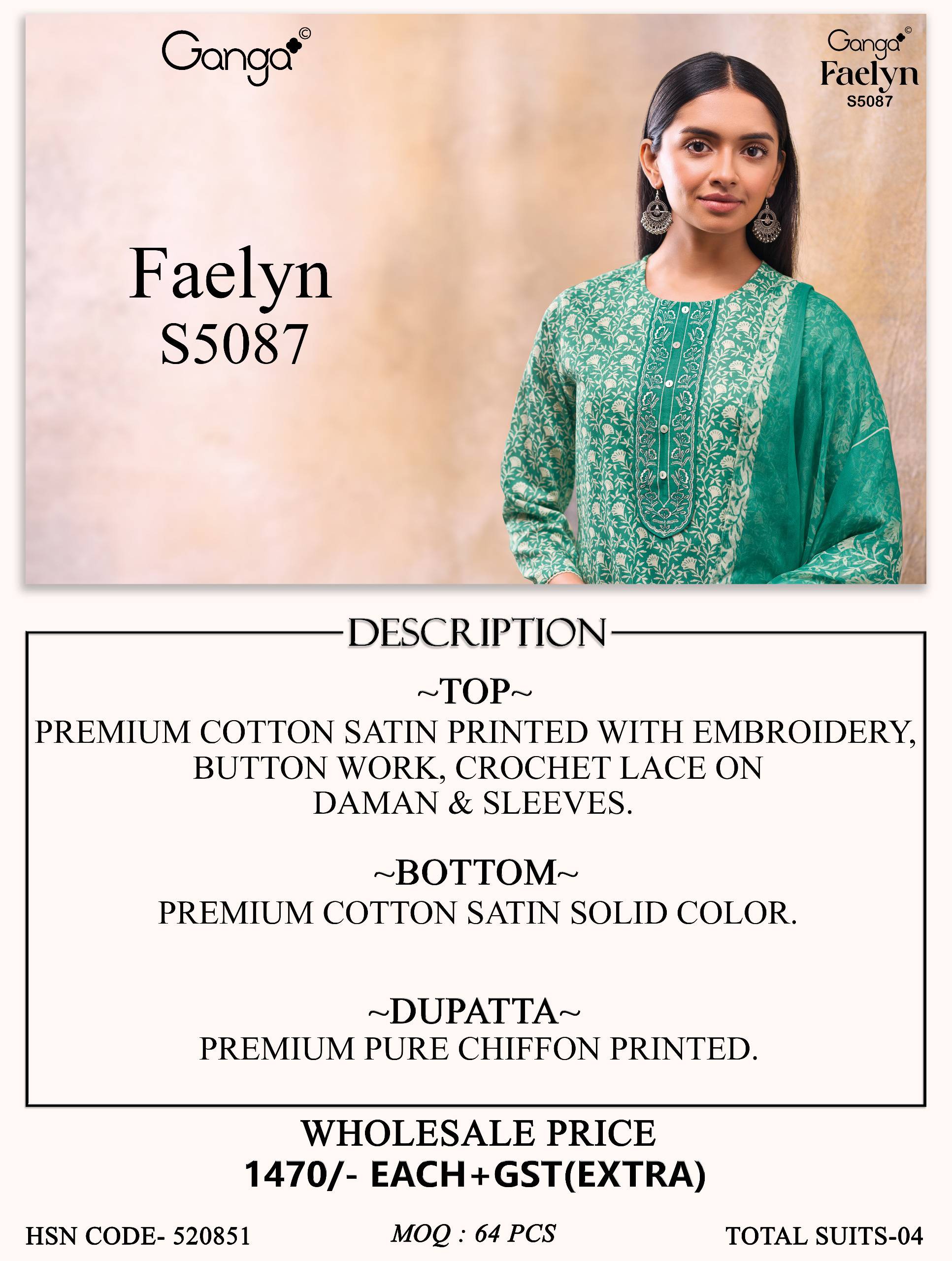 FAELYN 5087 Series By GANGAFASHION Stylish Beautiful Colourful COTTON SATIN Dresses At Wholesale Price